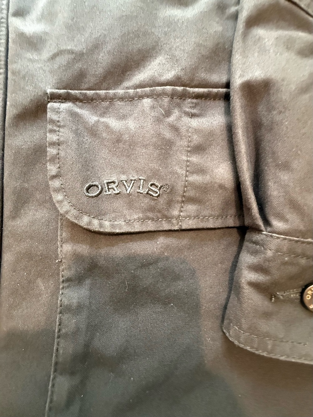 Orvis Heritage Waxed Cotton Field Coat Jacket - Men's Large - Espresso Brown - Picture 8 of 16
